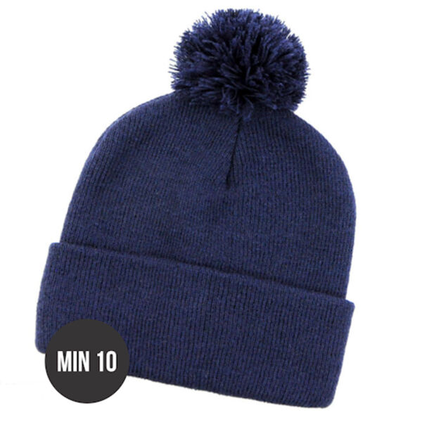 Pom Pom Roll Up Plain Beanies Thumbnail